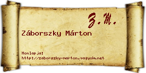 Záborszky Márton névjegykártya